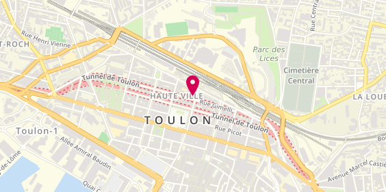 Plan de Intersud Intérim Toulon, 10 Rue de Chabannes, 83000 Toulon