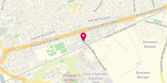 Plan de Aura Intérim & CDI - Montpellier, 120 avenue Marcel Dassault, 34170 Castelnau-le-Lez