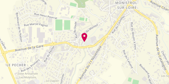 Plan de Adecco, 13 d'avenue Jean Martouret, 43120 Monistrol-sur-Loire
