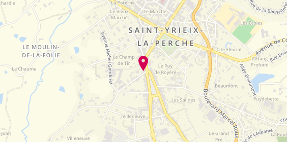 Plan de OPTINERIS agence d'Intérim - Saint-Yrieix-la-Perche, 30 place de la Nation, 87500 Saint-Yrieix-la-Perche