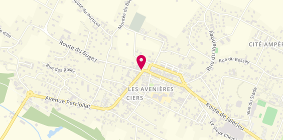 Plan de Agence intérim Synergie Les Avenières, Place du Monument, 38630 Les Avenières-Veyrins-Thuellin