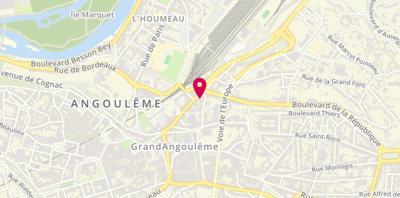 Plan de Charente intérim, 4 Rue Edouard Escalier, 16000 Angoulême
