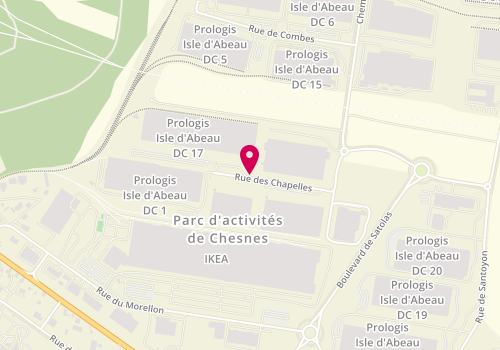 Plan de Agence intérim Synergie Proxi St Quentin Fallavier, 28/40 Rue des Chapelles, 38070 Saint-Quentin-Fallavier