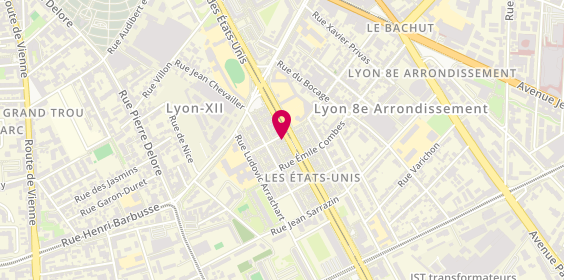 Plan de Adéquat Lyon Etats Unis, 70 Boulevard Etats Unis, 69008 Lyon