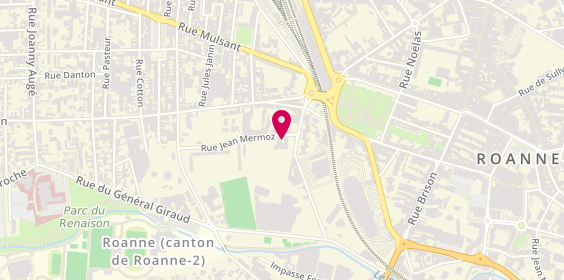 Plan de Agence d'Intérim Randstad - Roanne, Espace Mermoz
14 Rue du Moulin Paillasson, 42300 Roanne