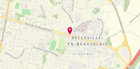 Plan de Actua Agence d'Intérim Belleville, 84 Rue de la République, 69220 Belleville