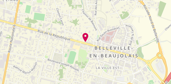 Plan de Adecco, 98A Rue de la République, 69220 Belleville