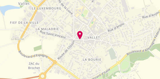 Plan de Actual emploi Vallet, 38 Rue des Forges, 44330 Vallet