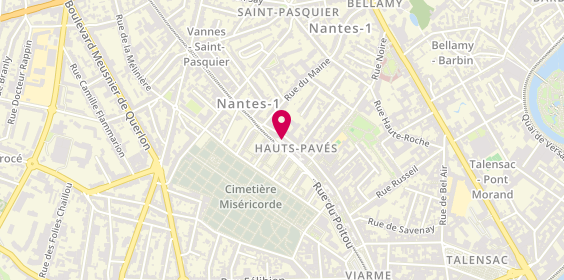Plan de Nantes-Cowork Hauts Pavés, 75 Rue des Hauts Pavés, 44000 Nantes