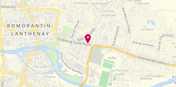 Plan de Adecco, 90 Faubourg Saint-Roch, 41200 Romorantin-Lanthenay