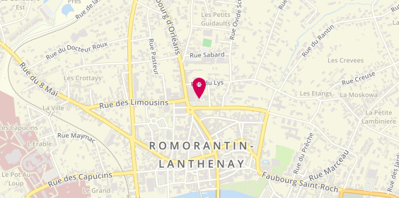 Plan de Adwork's Travail Temporaire, 8 place du Général de Gaulle, 41200 Romorantin-Lanthenay