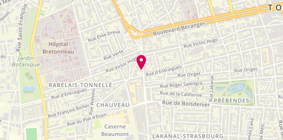 Plan de Team Talents, 43 Rue Giraudeau, 37000 Tours
