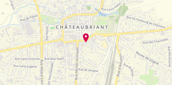 Plan de Agence intérim Synergie Chateaubriant, 15 Rue Pasteur, 44110 Châteaubriant
