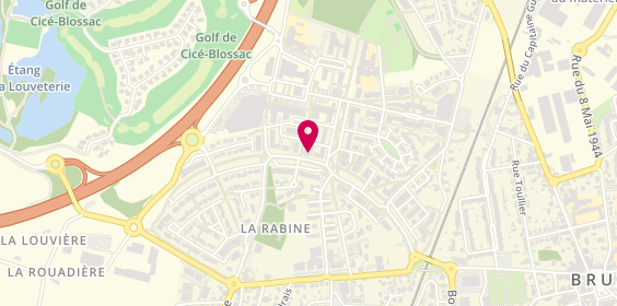 Plan de Aura intérim & CDI - Rennes, 7 Rue des Courtillons, 35170 Bruz