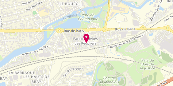 Plan de Derichebourg Intérim, 3 avenue des Peupliers, 35510 Cesson-Sévigné