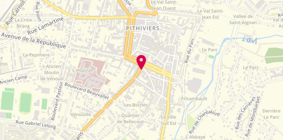 Plan de Agence intérim Synergie Pithiviers, 1 Faubourg d'Orléans, 45300 Pithiviers