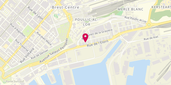 Plan de Agence intérim Synergie Brest, 310 Rue Ernest Hemingway, 29200 Brest