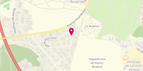Plan de B'Coworker, 9 Allée de Longchamp, 54600 Villers-lès-Nancy