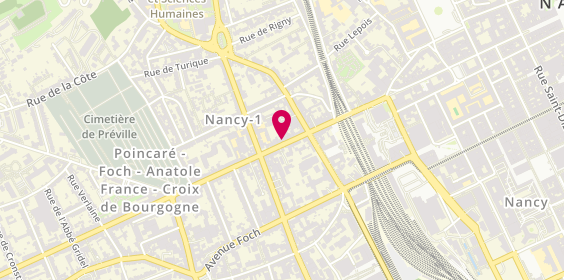 Plan de Triangle Travail Temporaire, 40 Rue Raymond Poincaré, 54000 Nancy