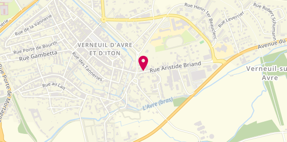 Plan de Adecco Verneuil-Sur-Avre, 195 Rue Aristide Briand, 27130 Verneuil d'Avre et d'Iton