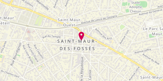 Plan de Agence intérim Synergie Saint Maur des Fossés BTP, 14 avenue de la République, 94100 Saint-Maur-des-Fossés