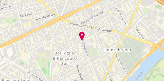 Plan de GLOBE INTÉRIM - Agence Boulogne-Billancourt, 84 Rue du Dôme, 92100 Boulogne-Billancourt