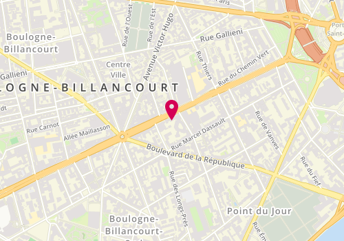 Plan de Samsic Emploi Boulogne-Billancourt, 81-83 Av. Edouard Vaillant, 92100 Boulogne-Billancourt