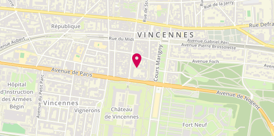 Plan de Coworkin'Vincennes, 6 Allée Charles V, 94300 Vincennes