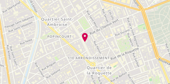 Plan de Adéquat Intérim, 18 Avenue Parmentier, 75011 Paris