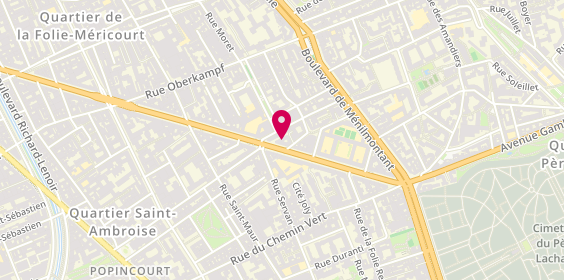 Plan de Dynamis RH - Recrutement et Intérim, 91 avenue de la République, 75011 Paris