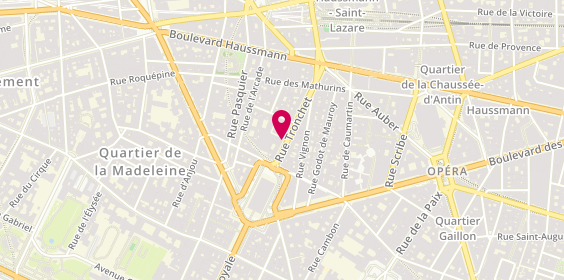 Plan de EVS Interim Paris, 11 Rue Tronchet, 75008 Paris