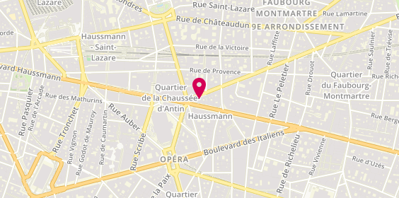 Plan de Kara Travail Temporaire, 36 Boulevard Haussmann, 75009 Paris