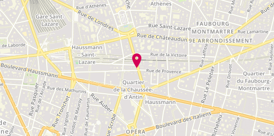 Plan de Gitec Chaussée d'Antin, 33 Rue de la Chau. d'Antin Galeries Lafayette, 75009 Paris