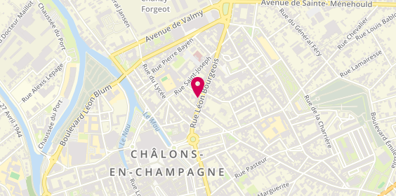 Plan de Agence intérim Synergie Chalons en Champagne, 29 Rue Léon Bourgeois, 51000 Châlons-en-Champagne