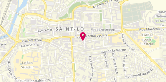 Plan de Samsic Emploi Saint-Lô, 34 Rue du Dr Leturc, 50000 Saint-Lô