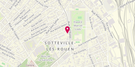 Plan de R.A.S Intérim Sotteville, 284 Rue Garibaldi, 76300 Sotteville-lès-Rouen