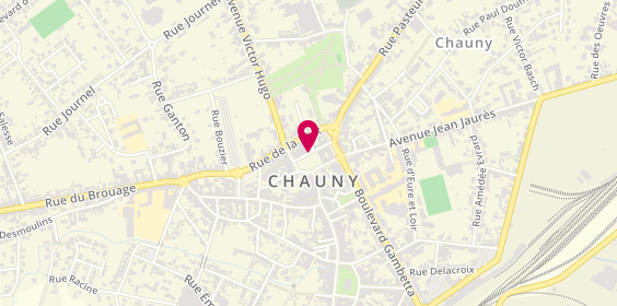 Plan de Agence intérim Synergie Chauny, 13 place de l'Hôtel de Ville, 02300 Chauny