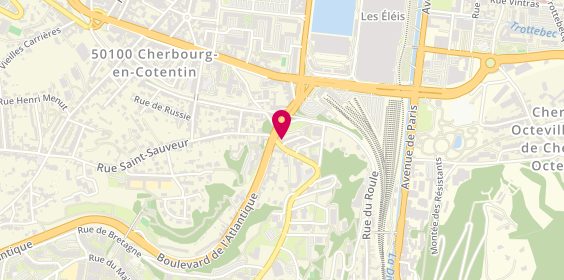 Plan de Agence intérim Synergie Cherbourg, 1 Rue de Strasbourg, 50100 Cherbourg-en-Cotentin