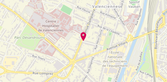 Plan de Axia Interim Valenciennes, 282 avenue Dampierre, 59300 Valenciennes