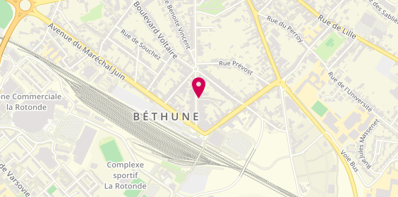 Plan de Agence intérim Synergie Béthune, 633 Boulevard Raymond Poincaré, 62400 Béthune