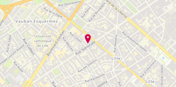 Plan de Chrono Intérim, 198 Rue Nationale, 59800 Lille